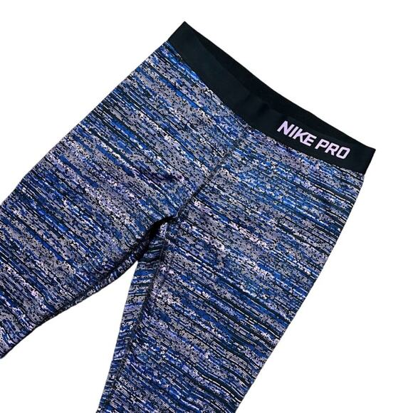 NIKE PRO Dri Fit Full Length Leggings in Purple Space Dye SZ M - Picture 5 of 11